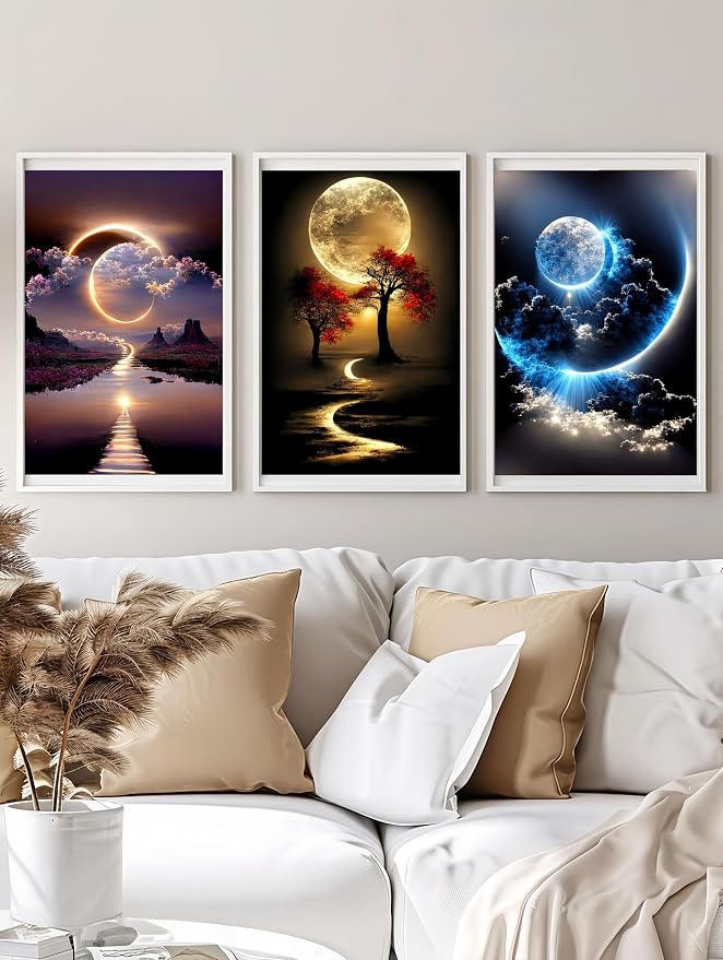 6 Pack Diamond Art Kits for Adults,Landscape 5D Diamond Painting Sets | DIY Full Drill Round Gem Painting for Adult Beginners Diamond Art,Home Wall Decor 9.8x13.8 Inch