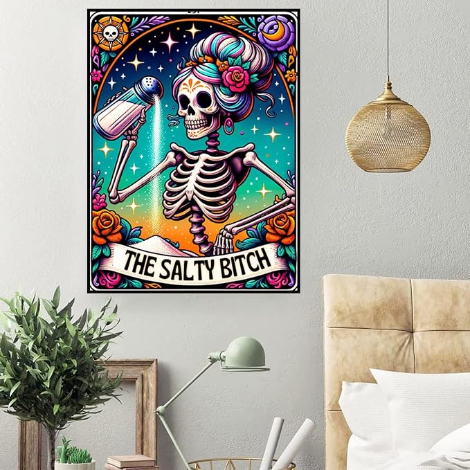 HHMATITS Skull Diamond Art Kits for Adults, Diamond Painting Kit 12x16IN