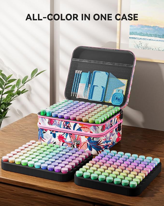 ARTDOT 240 Slots Storage Container for Diamond Art Kits for Adults, Portable Bead Storage Boxes for Diamond Painting Accessories and Tools