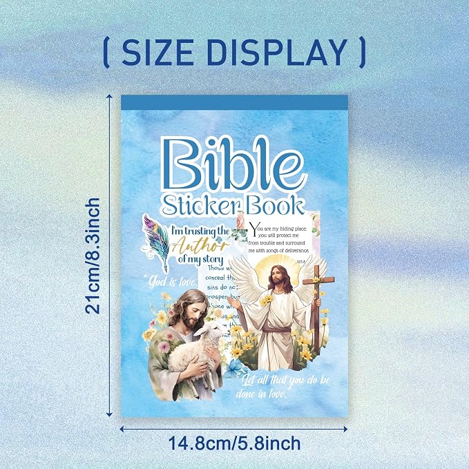 PRSTINCOL Bible Verse Stickers Book, 28 Pages 353 Pcs Religious Scripture Journaling Supplies for Women Water Bottles Journals