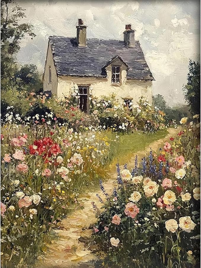 Diamond Art Painting Kits for Adults,Vintage Garden Scenery,12x16 Inch