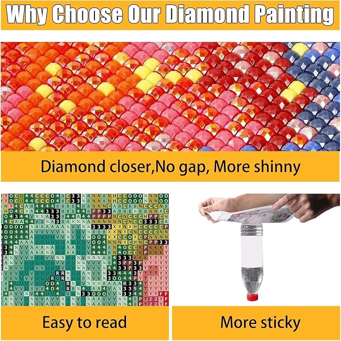 Diamond Art Kits for Adults,Chicken Square Diamond Painting Kits 12x16in