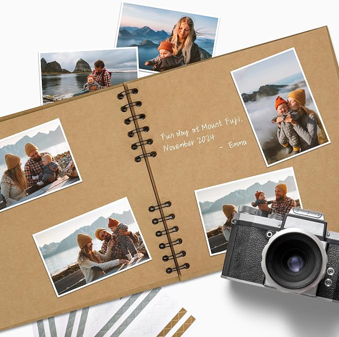 Scrapbook Photo Album DIY 10x10 Inch Thick Kraft 40 Pages Kraft