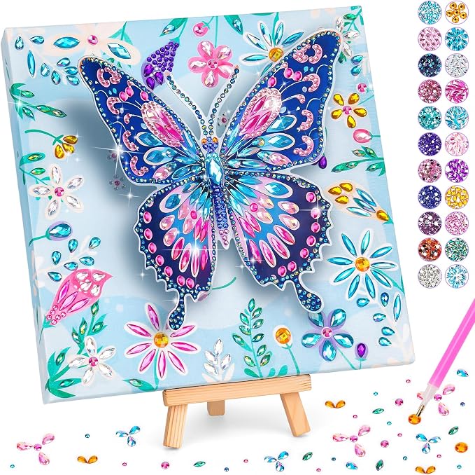 Crafts for Kids Age 8-12, Girls Birthday Gifts, Butterfly Diamond Painting
