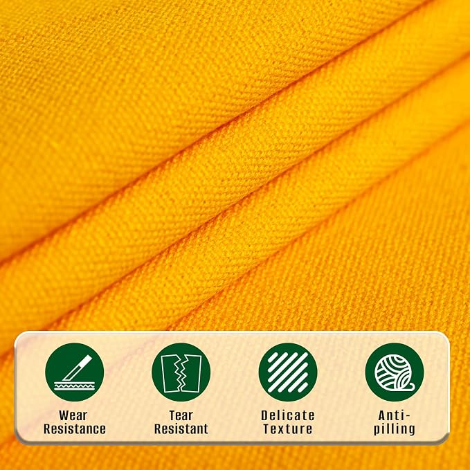 10oz Heavy Duty Cotton Canvas Fabric 60" x 40", Thick Cotton Duck Cloth for Painting, Sewing, Crafts, Tote Bags, Embroidery, Home Decor, Drop Cloth (Mustard Yellow)