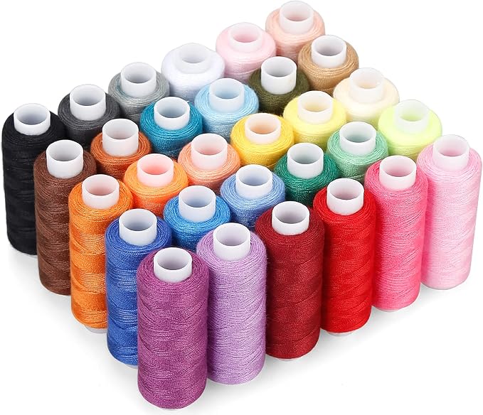 CiaraQ Sewing Thread Kit, 30 Colors Polyester 250 Yards per Spool | Ideal for Hand Sewing, Embroidery, Mending Clothes, and DIY Craft Projects for Adults and Beginners