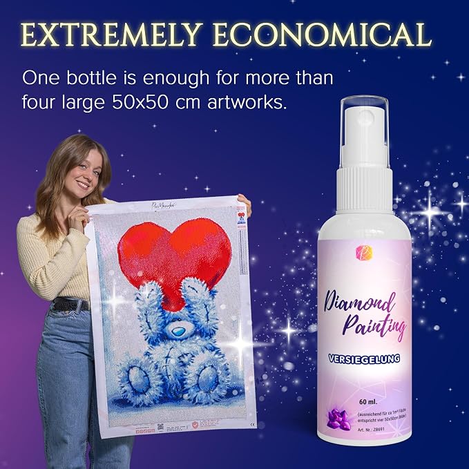 Diamond Painting Spray Sealent (60ml) for Diamond Art Accessories & Supplies & Kits, Clear Waterproof Finish, Easy to Use, No Yellowing (Spray Sealer - NEW)