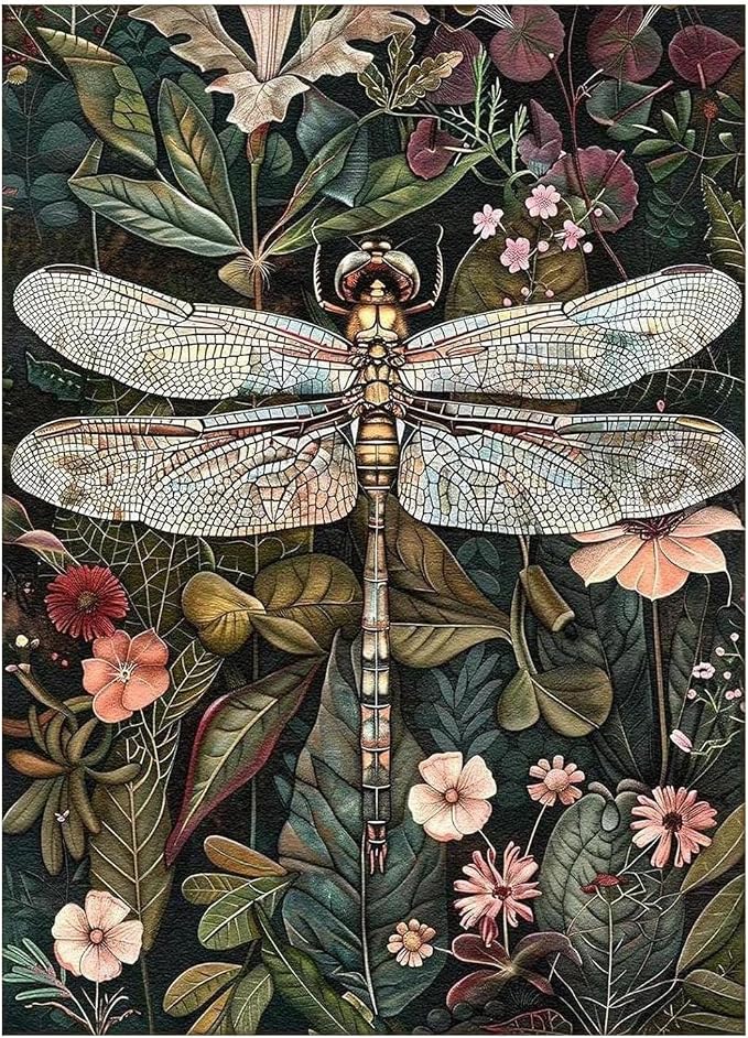Dragonfly Paint by Numbers Kit for Adults, 16x20 inch | DIY Painting Kits Crafts for Adults, Relieve Stress, Gift, Home Wall Decor