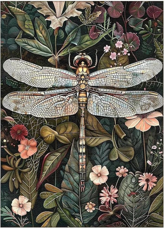 Dragonfly Paint by Numbers Kit for Adults, 16x20 inch | DIY Painting Kits Crafts for Adults, Relieve Stress, Gift, Home Wall Decor