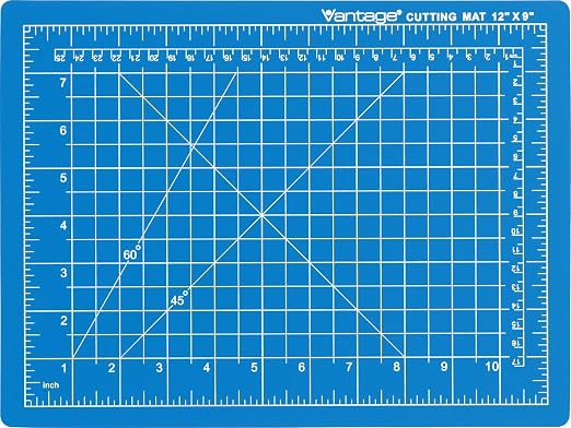 Dahle Vantage 10690 Premium Self-Healing Cutting Mat, 9"x12", 1/2" Grid, 5 Layers for Max Healing, Perfect for Crafts & Sewing, Blue