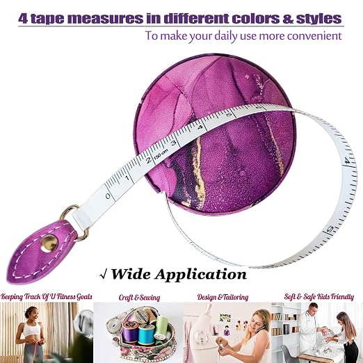 Tape Measure Body Measuring Tape，Medical Body Cloth Tailor Craft Dieting Measuring Tape, Dual Sided Retractable Ruler Colour Printed Soft Tape Measure Retractable