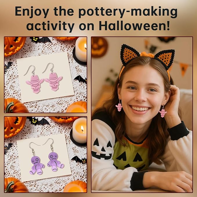 8pcs Halloween Clay Cutters for Polymer Clay Earrings