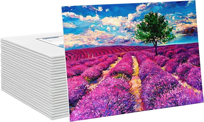 FIXSMITH Canvas Boards for Painting 4x6 Inch, Super Value 48 Pack Mini Canvases, White Blank Canvas Panels, 100% Cotton Primed, Painting Art Supplies