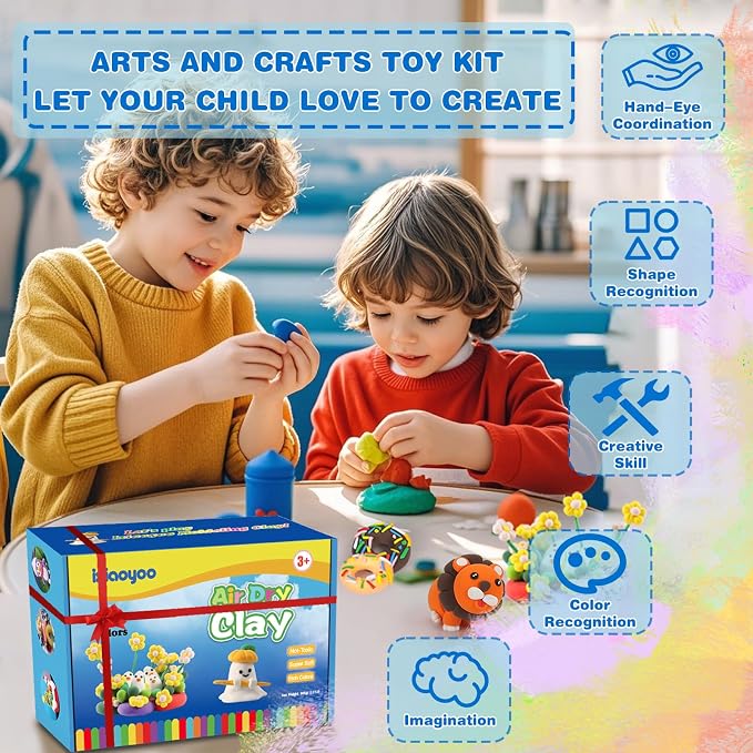 Ixiaoyoo Air Dry Clay, 30 Colors Foam Modeling Clay for School Projects