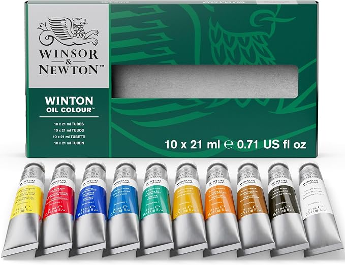 Winsor & Newton Winton Oil Color Paint, Basic Set, 10 x 21ml Tubes