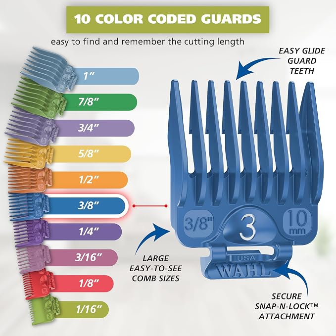 Wahl Clipper USA Color Pro Corded Haircutting Kit with Color Guide Combs