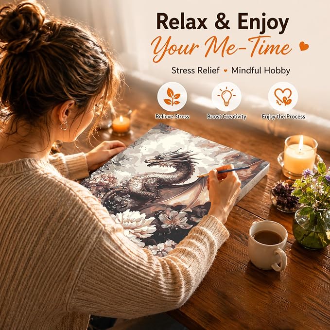 AUKELHJ Paint by Numbers Kit for Adults Beginner, 16X20 inch | Paint by Number for Adults, Beginner Friendly, High-Definition Color Canvas, Stress Relief, Home Decor, Gifts, Unframed