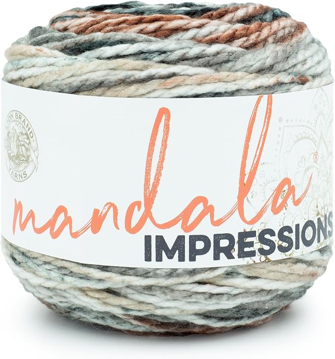 Lion Brand Yarn Mandala Impressions, Bulky Yarn, Nightfall, 1 Pack