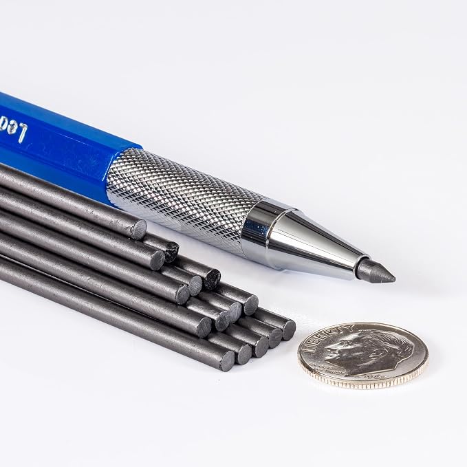 Leda Art Drafting Mechanical Pencil Set 3mm, Built-in Sharpener, 6 Refills