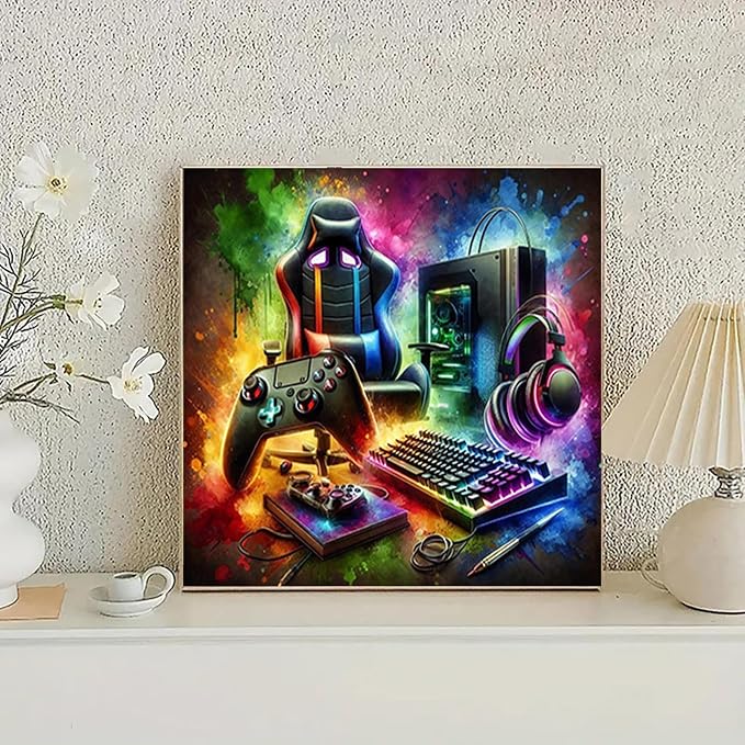 NZNANCHU DIY Paint by Numbers for Adults,Painting by Number Kits on Canvas,Color by Numbers for Beginner,Gifts Decor for Home Wall Room (Esports)