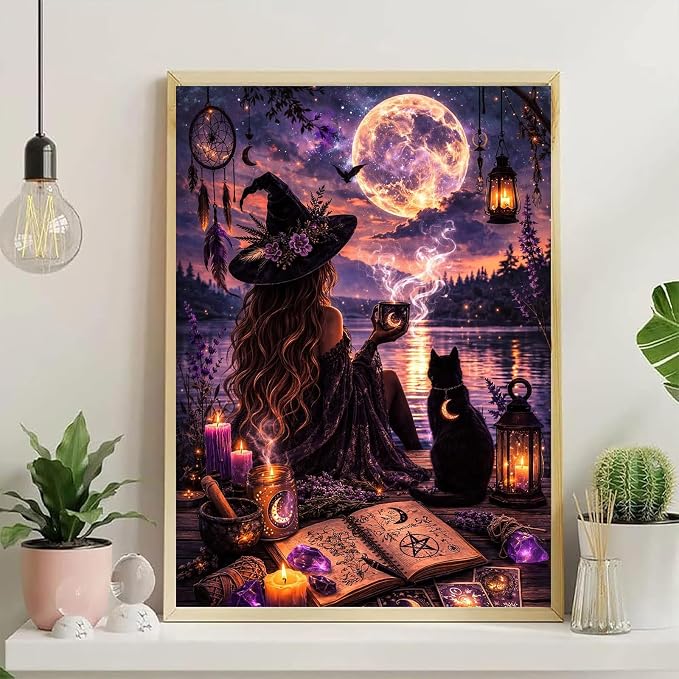 YarnWhimsy Halloween Paint by Numbers Kit for Adults 16x20 inch