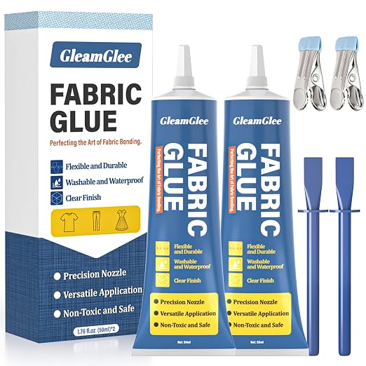 Fabric Glue Permanent, Extra Strong Clear Washable Fabric Adhesive