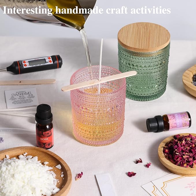 DARJEN Candle Making Kit for Beginners, 2 Jars Soy Wax Scented DIY Set | 100% Soy Wax, 10oz Glass Jars, Natural Cotton Wicks, Pleasant Scents, Instruction& More- Perfect as Home Decorations