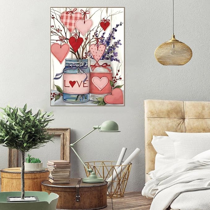 askkqtx Valentine's Day Paint by Numbers Kit for Adults Unframed 16x20 in