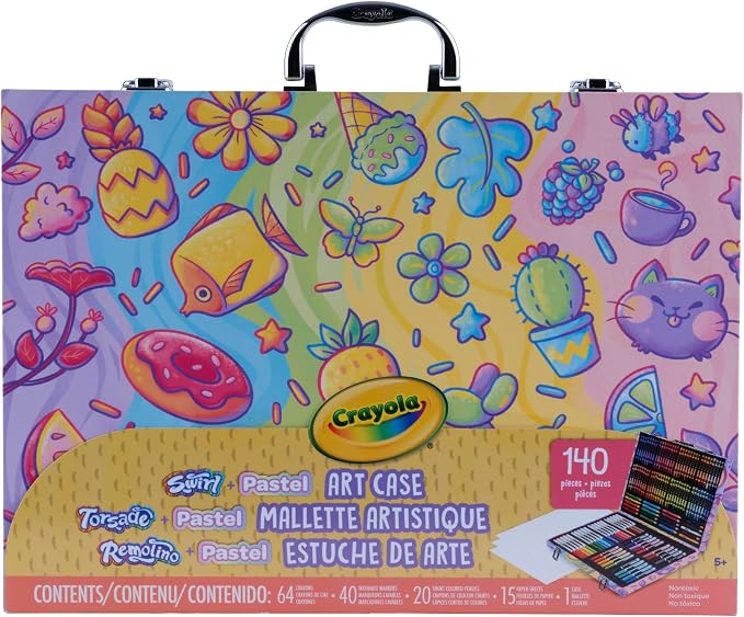 Crayola Art Kit with Swirl & Pastel Art Supplies, Includes Crayons, Markers & Colored Pencils, Arts & Crafts Activity Set, Gift for Kids, Ages 5, 6, 7, 8