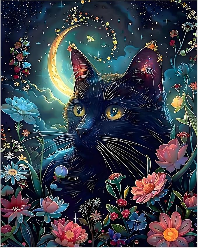 CRZMODE Cat Paint by Numbers Kit for Adults, Cat Paint by Numbers for Adults, Acrylic Painting Crafts for Home Decor Gift (16x20inch)