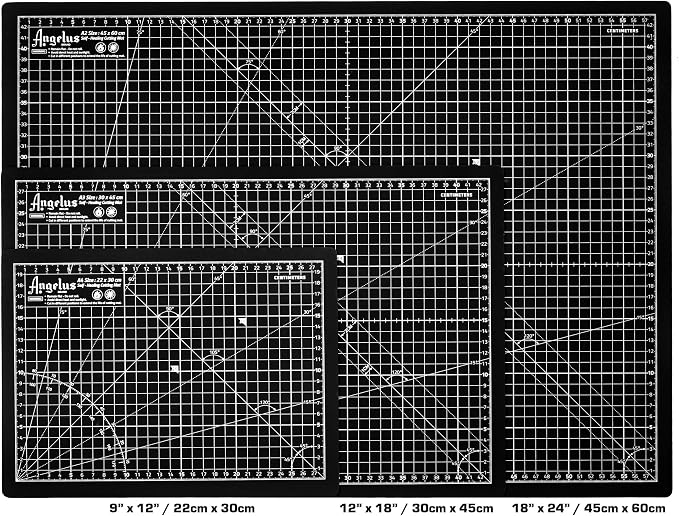Angelus Self-Healing Cutting Mat, Double Sided, Non-Slip, Durable, Scratch-Resistant Rotary Cutting Board for Leather, Craft, Fabric, Quilting, Sewing, Scrapbooking Projects (18" x 24")