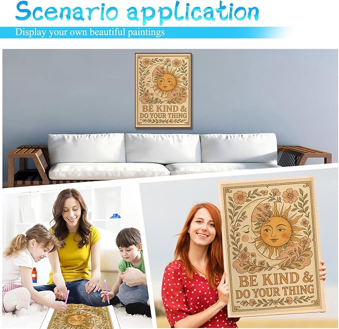 Diamond Art Kits for Adults,Sun and Moon Diamond Painting for Beginners
