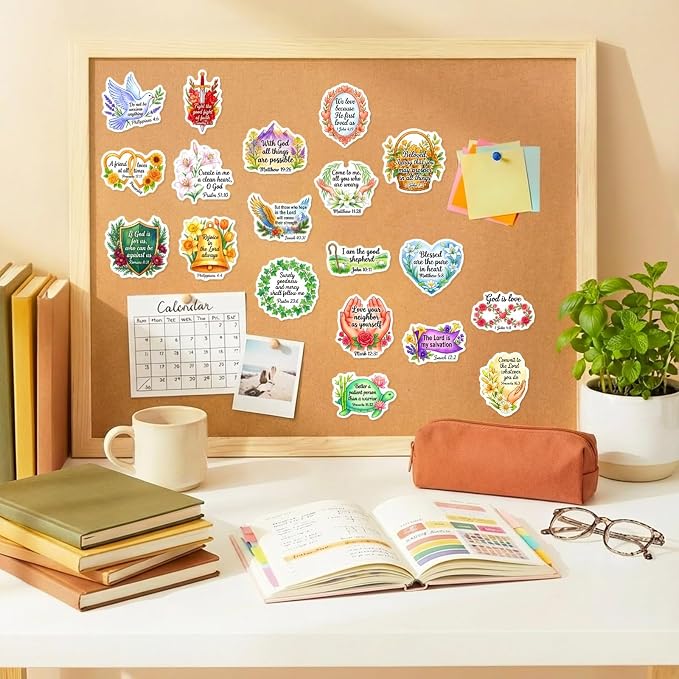 50PCS Christian Bible Verse Stickers, Scripture Stickers