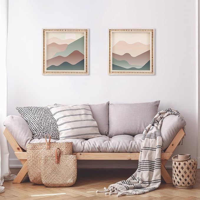Wenqik 4 Pack Beaded Wood Panels Boho Style Wood Canvas Board Unfinished Wooden Panel Boards for DIY Crafts Painting Pouring Drawing Art Projects(10 x 10 Inch)