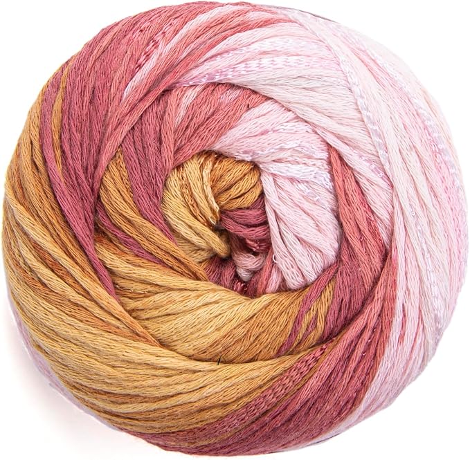 YarnArt Symphony Dream Cotton Yarn -%80 Cotton%20 Viscose Rainbow Multicolor Crochet Knitting Yarn - Suitable for All Blouses, Dresses, Shawls, Bags, Hats - 273 Yards, 3.52 Oz (1 Skein) (3104)