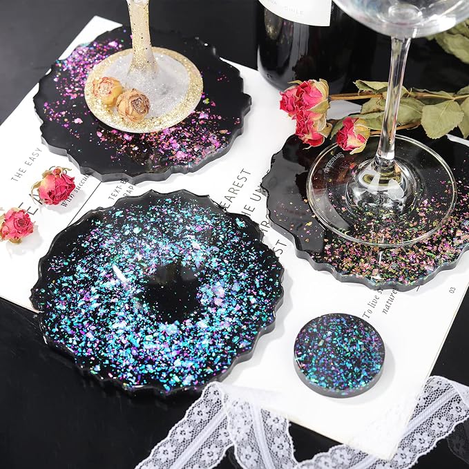 LET'S RESIN Chameleon Chunky Flakes, Resin Supplies for Resin Crafts | Intense Colorshift Pigment Powder for Silicone Molds/Tumbler, Chrome Powder Iridescent Flakes for Nail Art/Paints/Soap Making