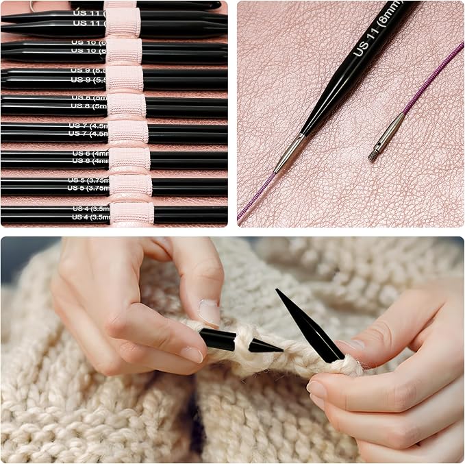 Froggod 4.53" (11.5cm) Interchangeable Circular Knitting Needles Set