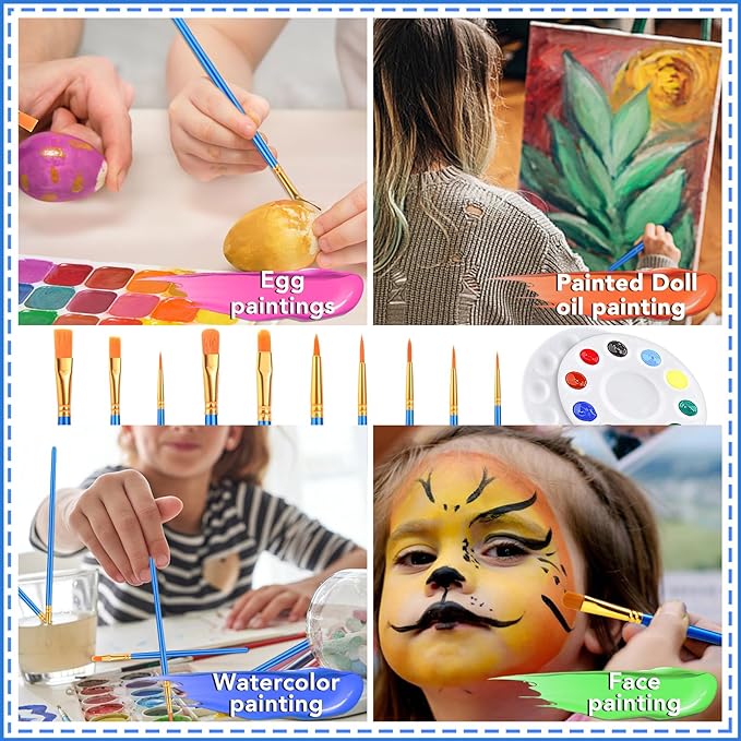 AROIC Paint Brush Palette Set, 12 Packs of 120 Brushes and 12 Tray Palettes
