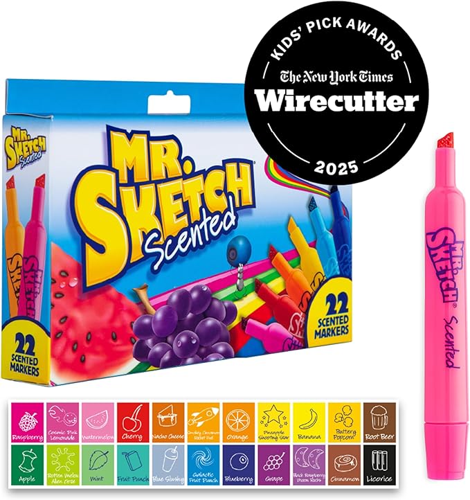 Mr. Sketch Scented Markers, Chisel Tip, Assorted Colors, 22 Count - Fun for Kids, Coloring, Spark Creativity, Arts & Crafts