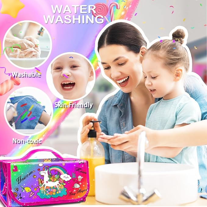 70 PCS Washable Scented Markers Set with Glitter Pencil Case, Kids Art Set