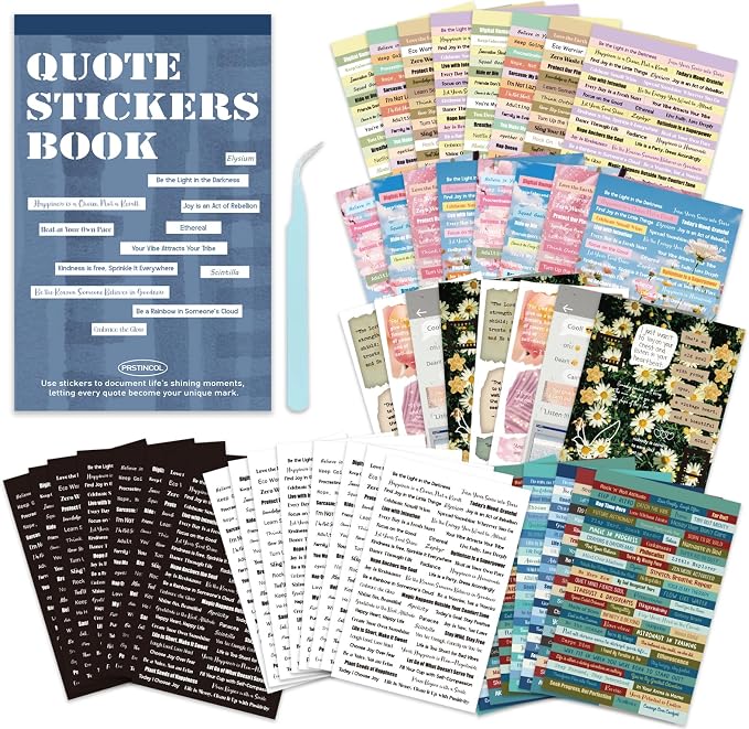 PRSTINCOL 2346PCS Quote Stickers,48 Sheets Scrapbook Supplies Kit Word Stickers for Journaling, Card Making, Vision Board Supplies for Adults Crafting