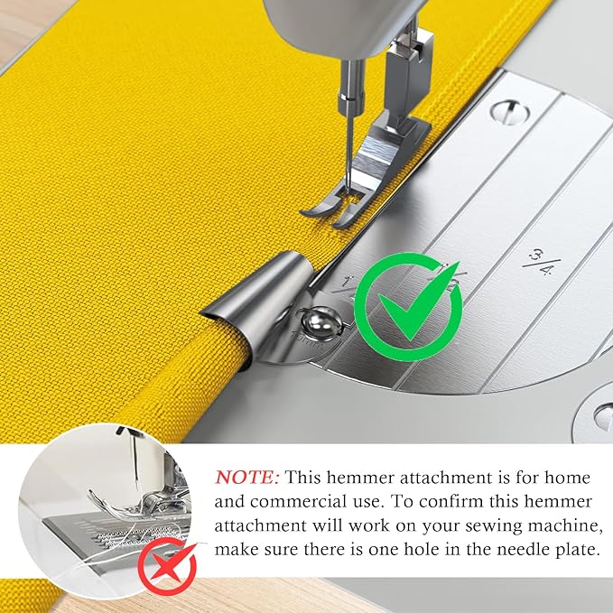 TIGARI Rolled Hem Presser Foot, Sewing Rolled Hemmer Foot, 7/8/9/10mm Size Rolled Hem Pressure Foot Sewing Machine Feet Hemming Machine Hand Sewing Machine Sewing Accessories