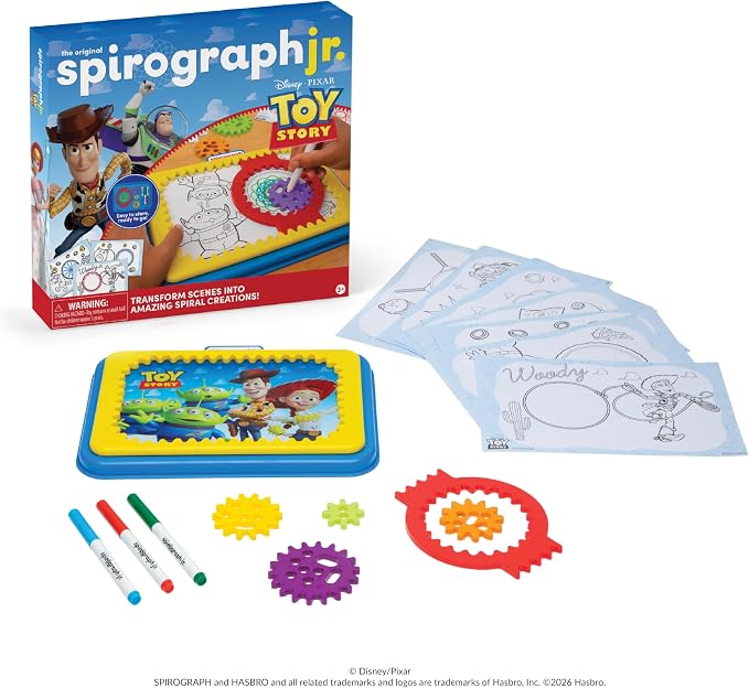 Spirograph Disney Jr. Toddler Arts and Crafts, Drawing Art Kit, Toddler Activities, Drawing Pad, Jumbo Gears, Washable Markers, Unleash Your Child Inner Artist, Ages 3+ | oddler Activities, Drawing Pad, Jumbo Gears, Washable Markers, Art Supplies, Draw...
