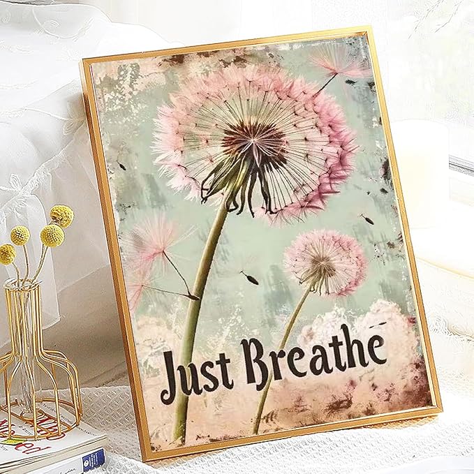 pchmcu Dandelion Paint by Numbers Kits for Adults,Just Breathe Paint by Number for Adults Beginner, Paint by Numbers Kits on Canvas Without Frame for Home Wall Decor 16x20inch