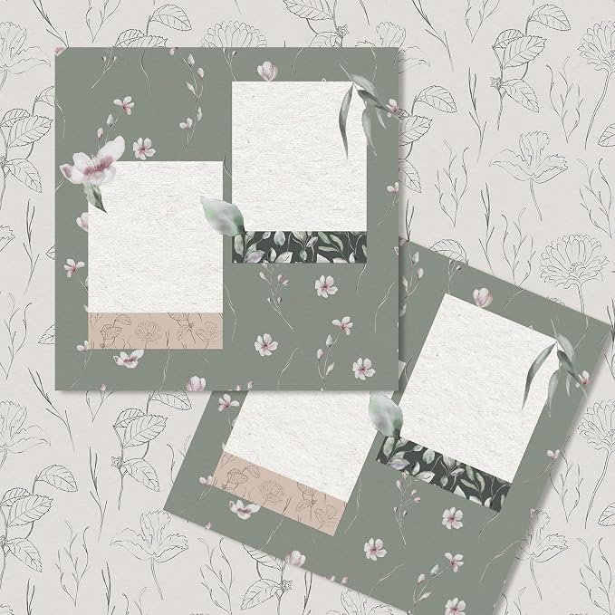 JarThenaAMCS 24 Sheet Greenery Pattern Paper Green Eucalyptus Leaves Scrapbook Specialty Paper Double Sided Craft Papers for DIY Card Making Photo Album Journal Decor, 6 x 6 Inch