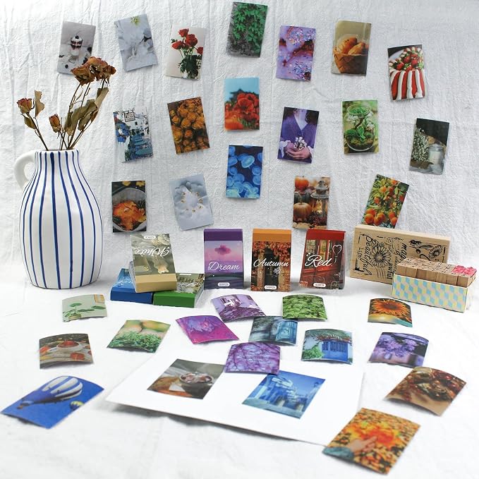 PRSTINCOL Washi Stickers Set, Assorted Colors, 6 Sets 300 Pcs | Aesthetic Sticker Book, Daily Scenery Life Stuff, Decorative Paper Sticker Decals