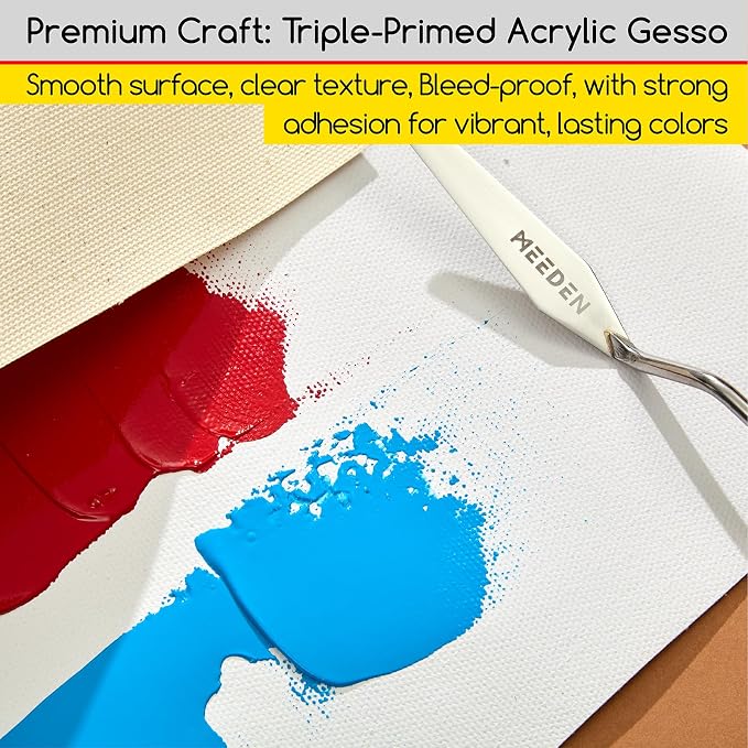 MEEDEN Artist Canvas Paper Pad: 9"x12" Canvas Pad, 20 Sheets (9.8oz/280g), Triple Primed Glue Bound Canvas Paper for Adults & Students - Art Supplies for Oil, Acrylic Mixed Media Painting