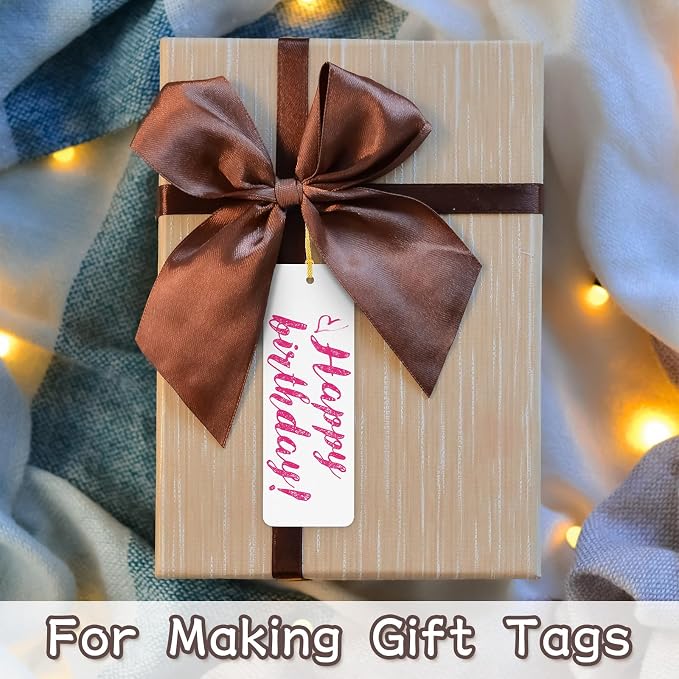 100 Sets Blank Bookmarks with Tassels 350 GSM Paper Bookmark DIY Bookmarks | DSYIL White Cardstock Bookmarks Blank Bookmark to Decorate for Classroom Projects, Home Crafts and Making Gifts, 5.5 x 2 Inch
