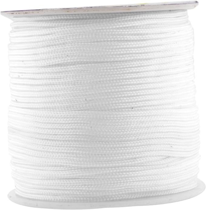 Mandala Crafts 1.5mm White Rattail Nylon Satin Cord for Jewelry Making