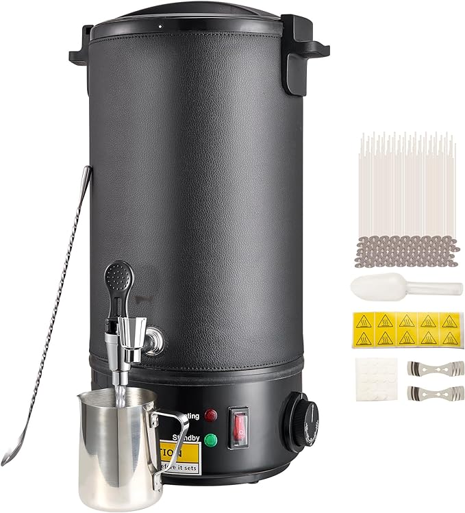 VEVOR 20Lbs Wax Melter for Candle Making, 10 L Extra Large Electric Wax Melting Pot, with Easy Pour Spout and 5-Level Temp Control, Easy Clean for Candle Soap Cream Beauty Bulk Production Business | For Candle Soap Cream Beauty Bulk Production Business...